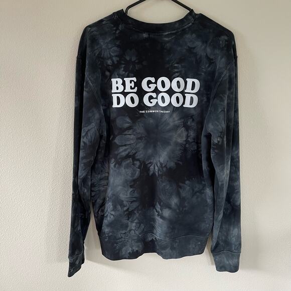 The Common Theory Tie Dye Black BE GOOD DO GOOD Crewneck (M) - Picture 1 of 7